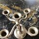 Royal Holland pewter candle holder with five candles dimension: height -20cm- width -18cm-