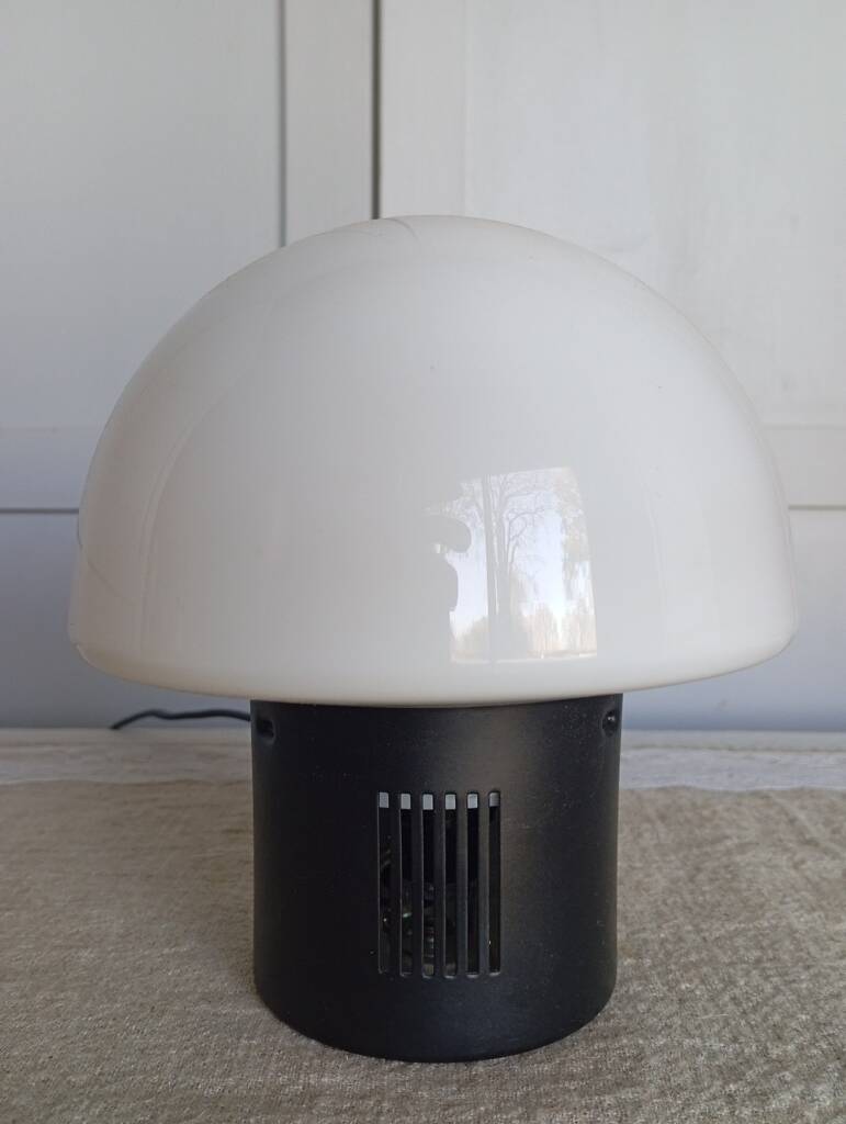 1960s glass and metal mushroom lamp