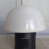 1960s glass and metal mushroom lamp