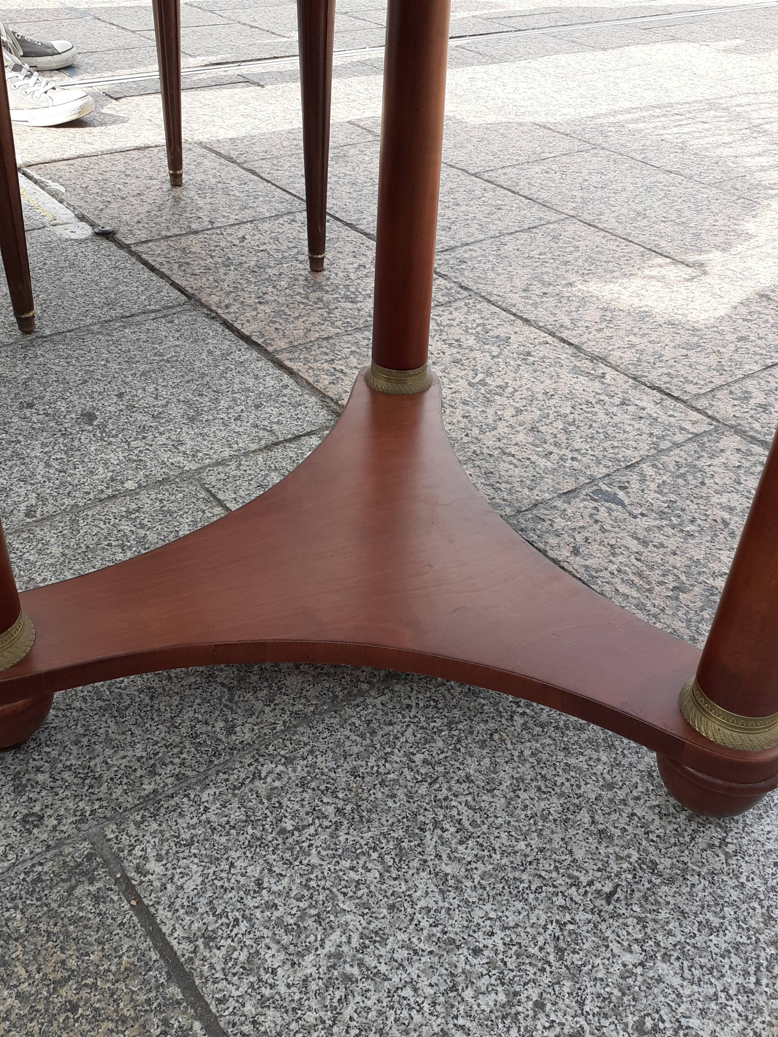 Ancient Gueridon with marble top side table empire style