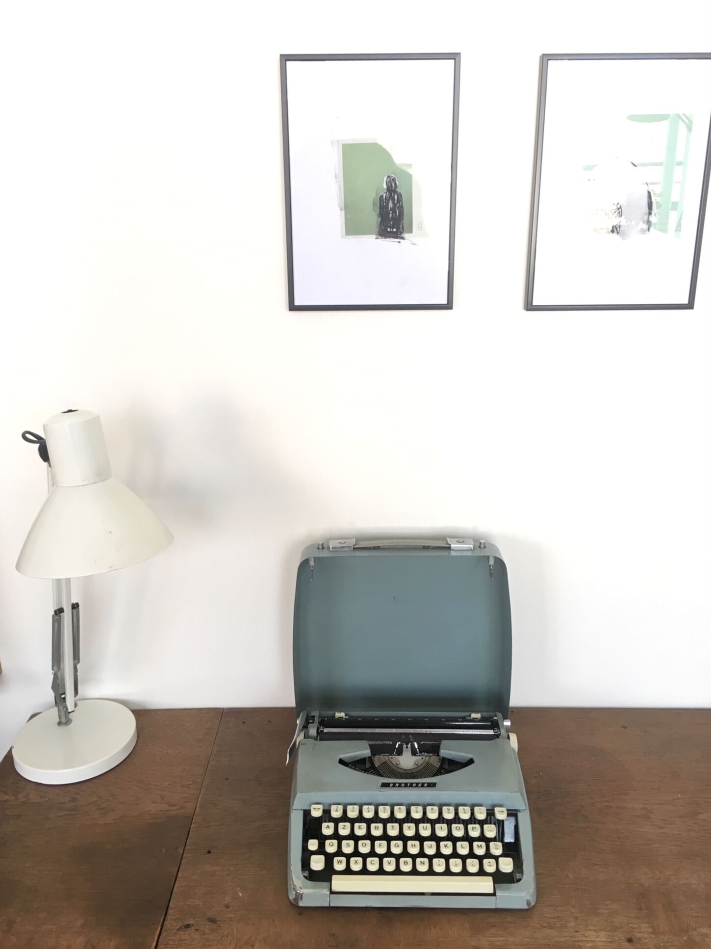Machine à écrire portable brother 1960 bleu clair