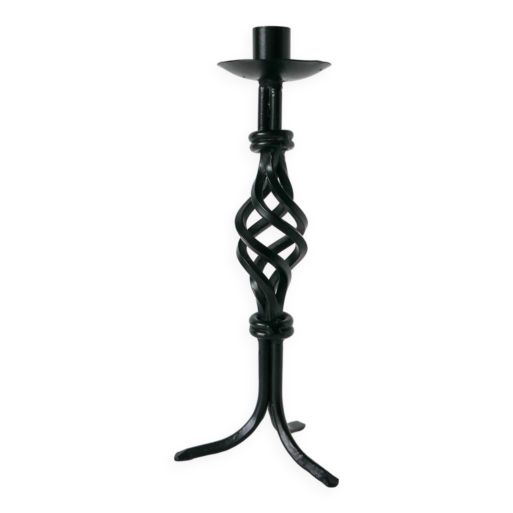 Wrought iron candle holder, Brutalist, 1970