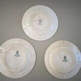 Set of 3 green Gien plates, Floretin model