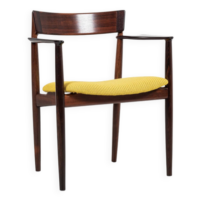 Chaise danoise vintage avec accoudoirs en palissandre par Henry Rosengren Hansen pour Brande Møbelindustri