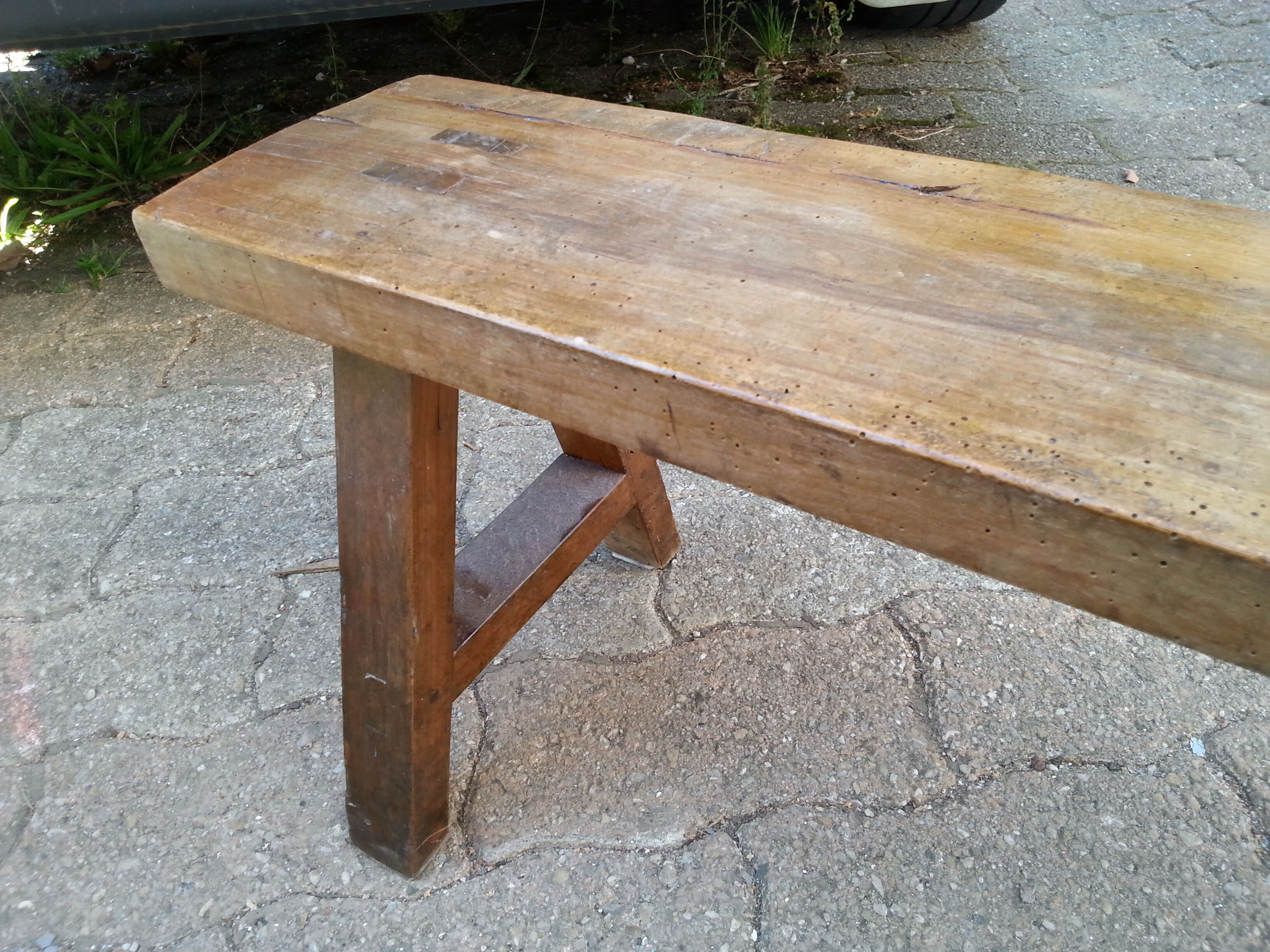 Vintage children’s walnut bench