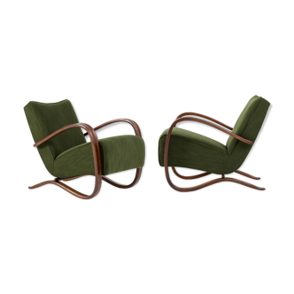 Set of 2 H-269 loungechairs by Jindrich Halabala, 40's