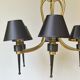 1950 six-armed brass cage chandelier
