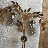 Hans Kögl flower wall light - gold and silver metal - 1970