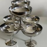 Six Guy Degrenne stainless steel ice cream cups.