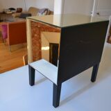 table de chevet miroirs biseautés style hollywood regency