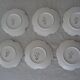 Dessert service 1 main course & 6 plates shape flowers Vallauris signed Guillot