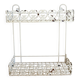 Vintage ivory patinated metal wall shelf