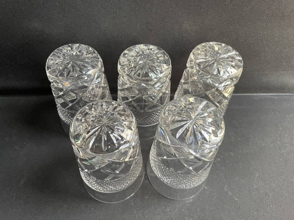 5 Whiskey glasses – Cut crystal