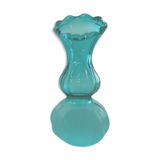 Vase bleu turquoise en verre poli