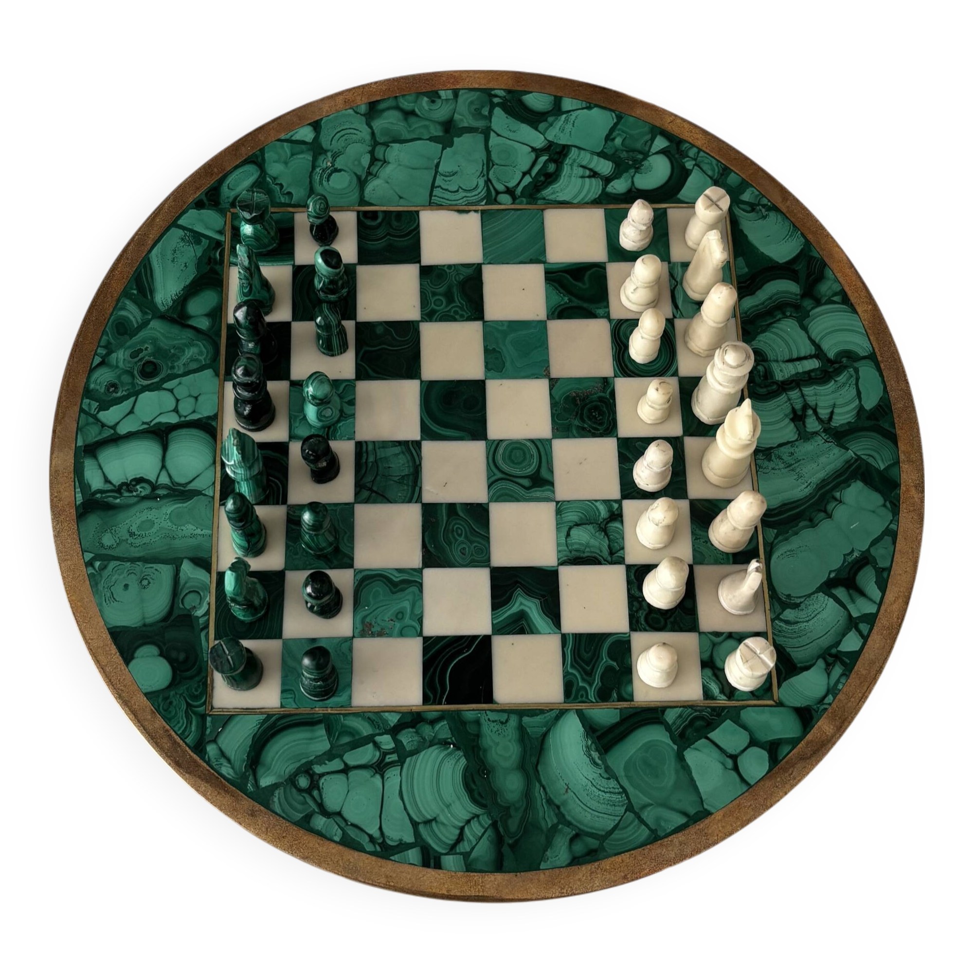 Malachite Small Chessboard Set
