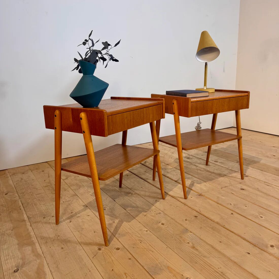 Pair of Danish oak bedside tables, 1960s