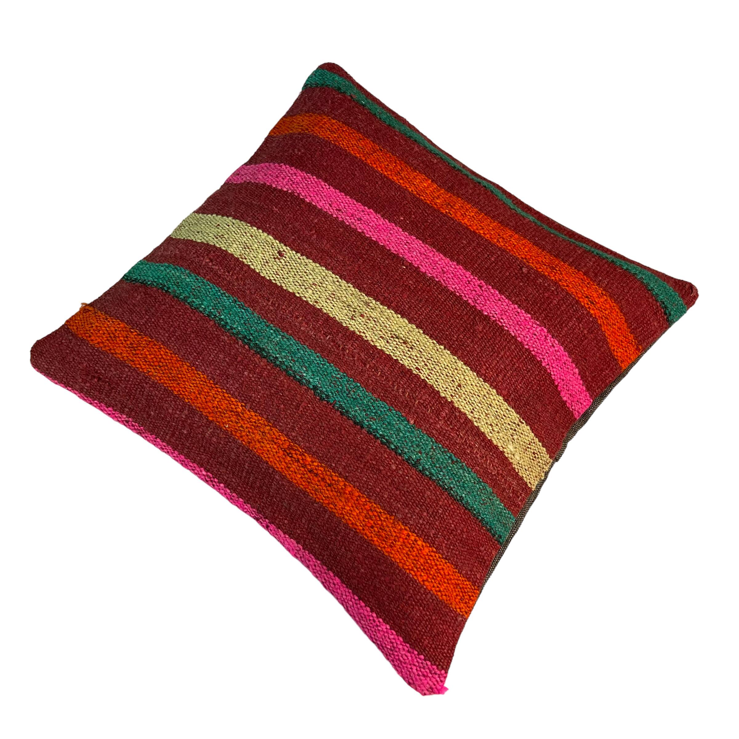 Vintage turkish kilim cushion cover , 40 x 40 cm