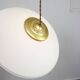 Mid-Century Italian Saucer Glass and Brass Pendant Lamp