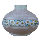 Art Deco vase in frosted glass with daisy frieze pattern