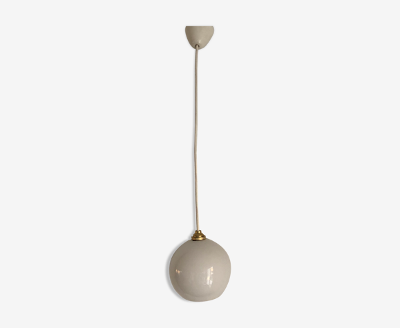Suspension vintage 1950 opaline blanc - 60 cm