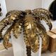 Palm Tree Floor Lamp in Gold Metal and Black Lacquered Mirror