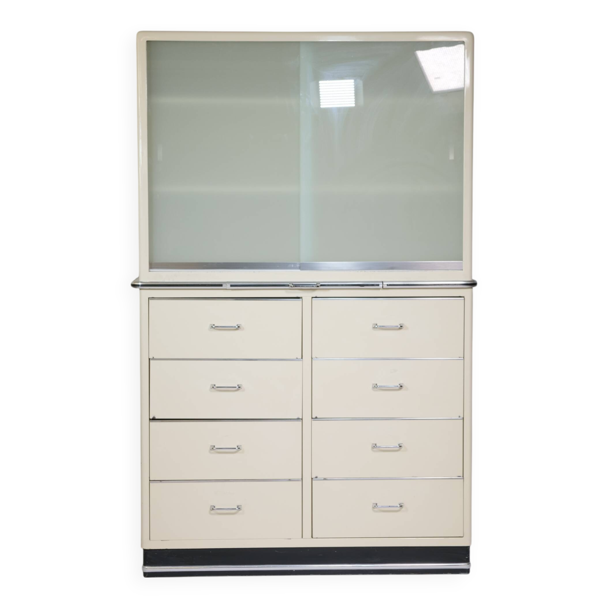 Metal cabinet, cupboard, medical cabinet, Baisch, 1960s vintage, drawers