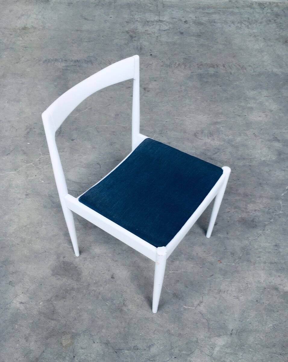 Belgian White Dining Chair, 1970s, Set of 9