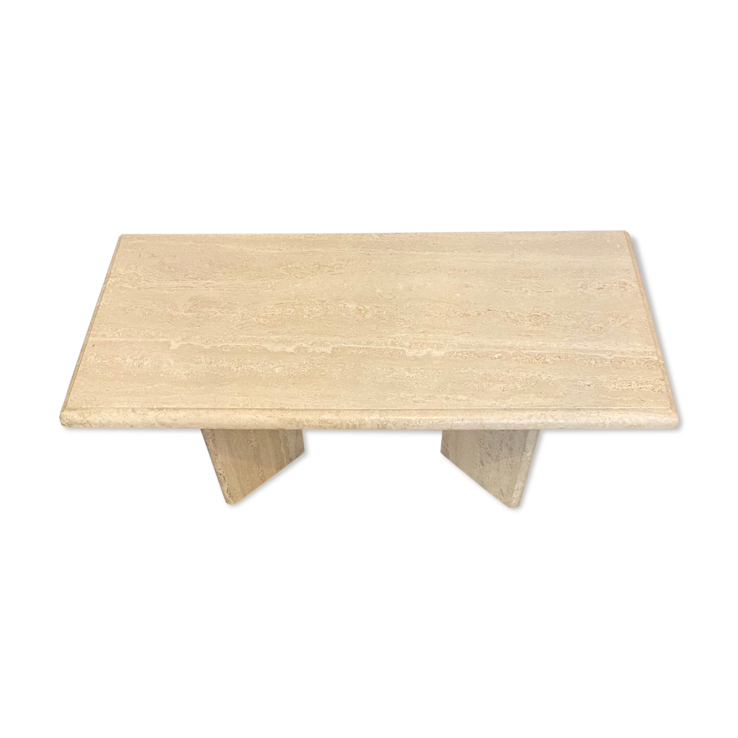 Vintage ecru rock stone coffee table