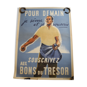 former militaral poster Tauzin soucription ww2 french poster
