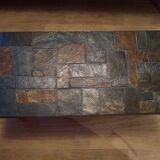 Slate patinated iron coffee table, 70