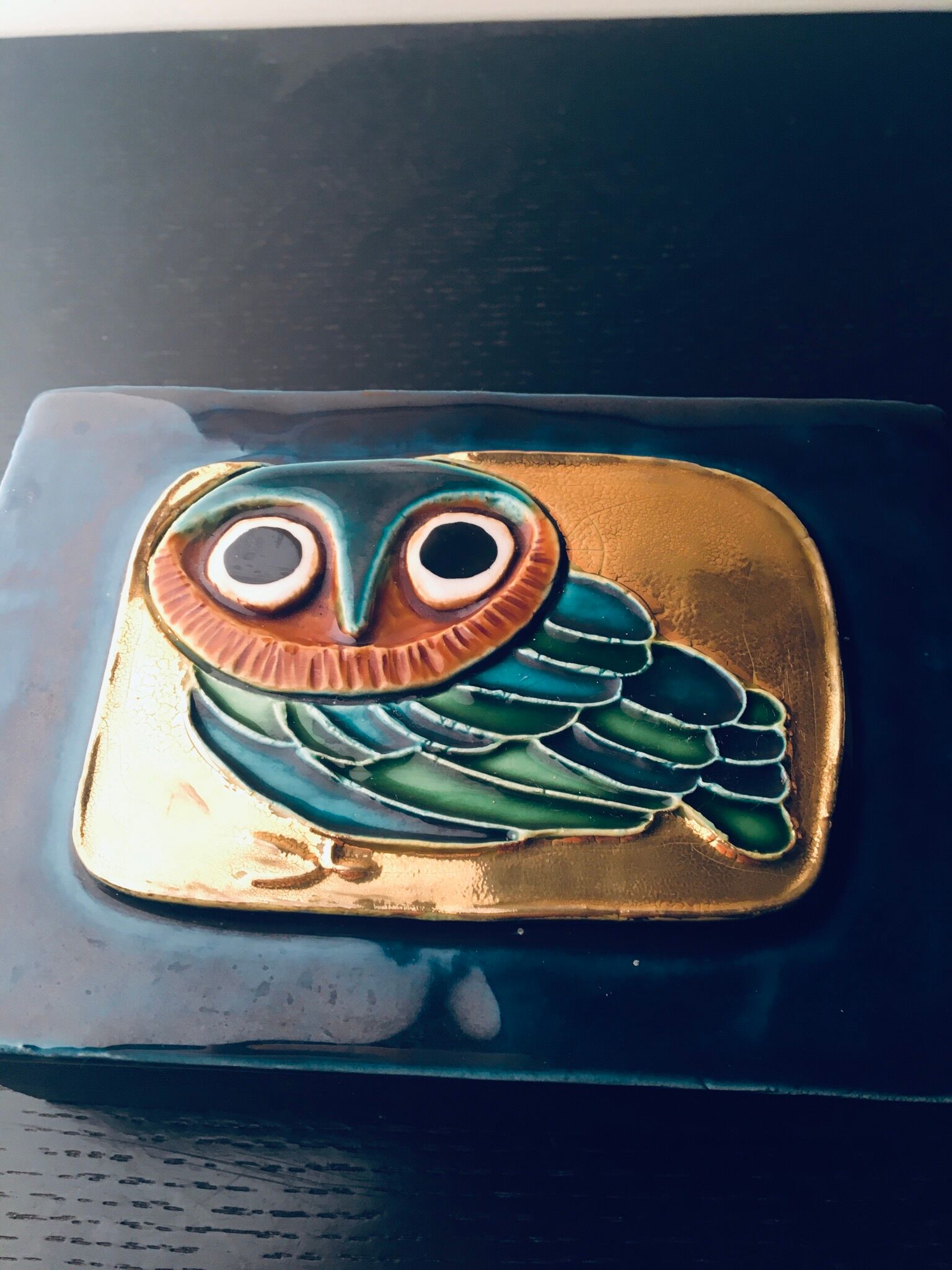 Boîte en bois et céramique