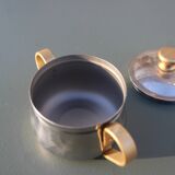 Service à expresso en inox double parois Made in Italy, Design 1970