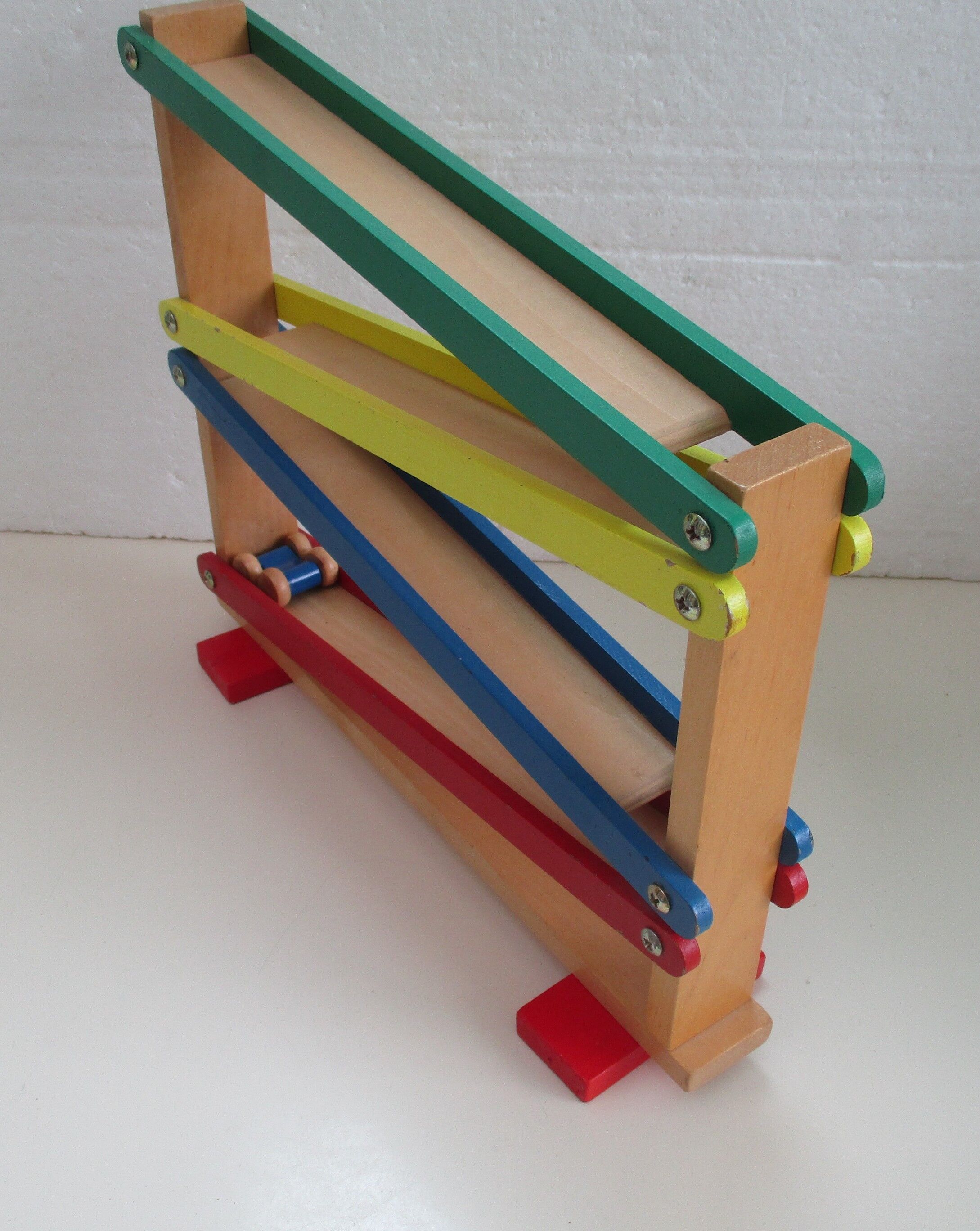 Toboggan wooden game and its vehicle-vintage