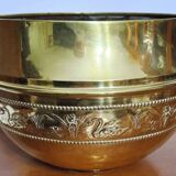 Old brass flowerpot