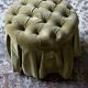 Round velvet pouf