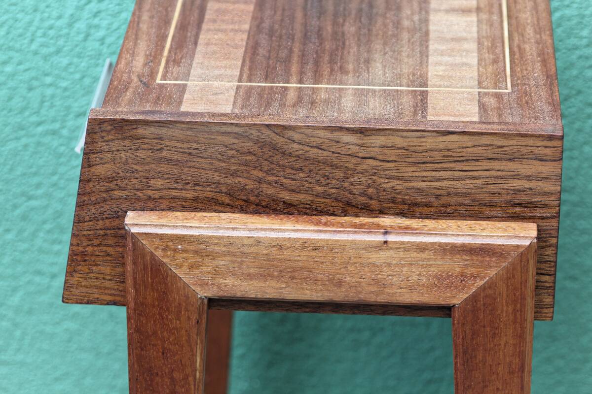 Table de chevet, teck et palissandre