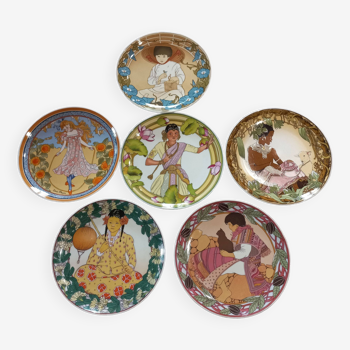 Series of 6 numbered plates from the Unicef collection “Enfants du Monde”