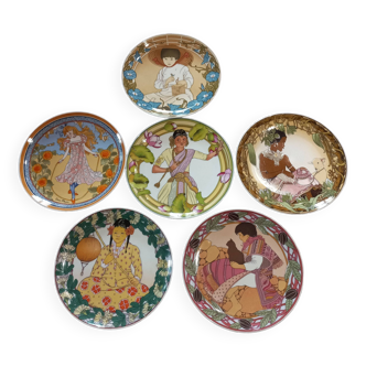 Series of 6 numbered plates from the Unicef collection “Enfants du Monde”
