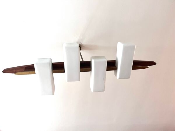 Lustre Lunel laiton et palissandre