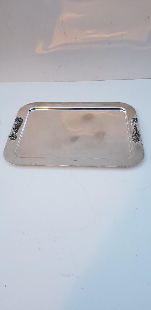 70s silver metal tray