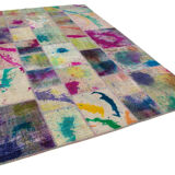 Tapis de patchwork turc surteint fait à la main 205 cm x 302 cm