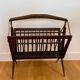 Folding wood and brass magazine rack by Cesare Lacca – Italy, 1950s