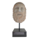 Greek god statue in stone with a marble base.