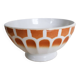 Large old bowl with piedouche in ochre yellow earthenware