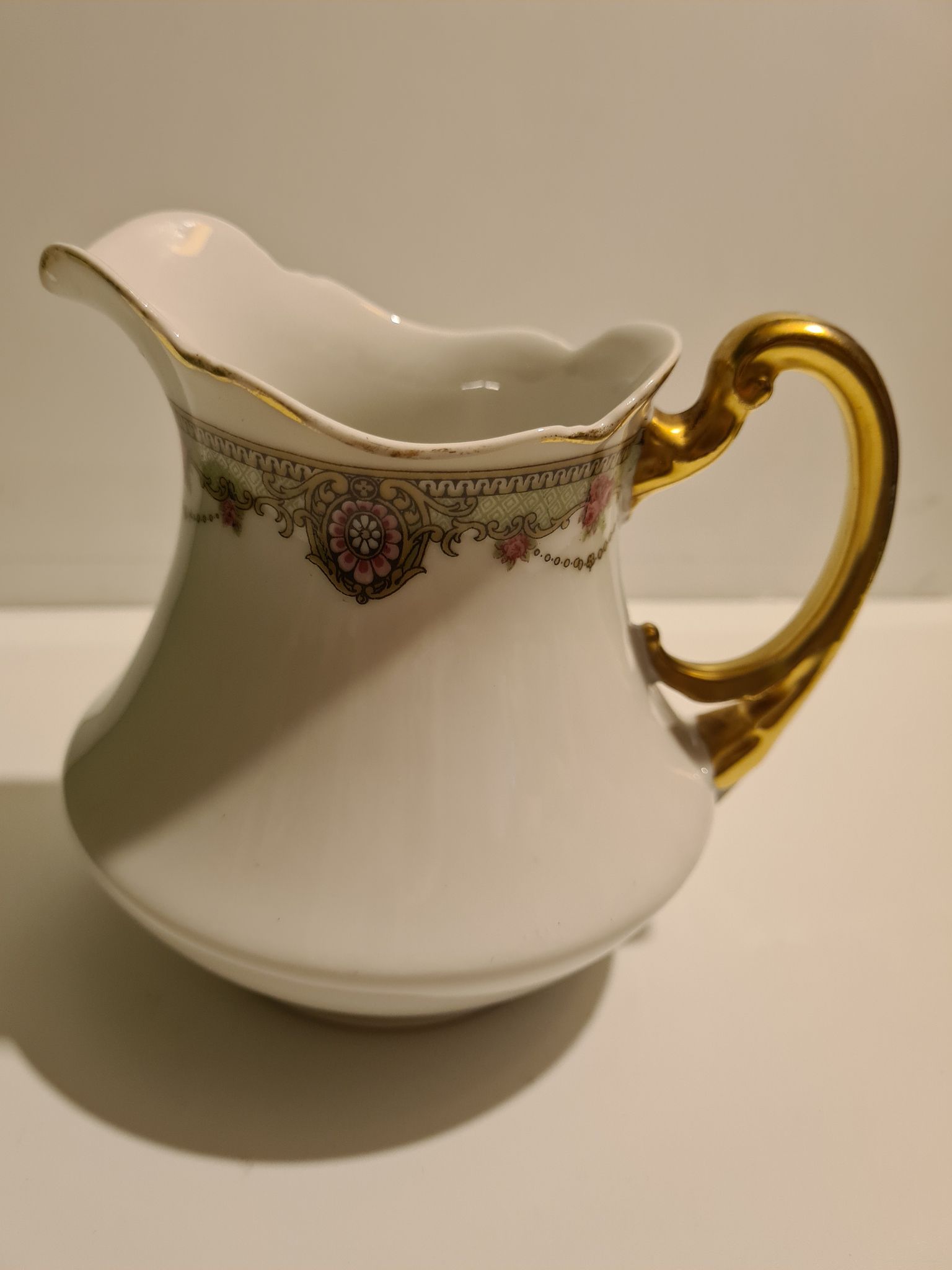 Limoges Porcelain Milk Jug P.N.L. decoration Floral frieze