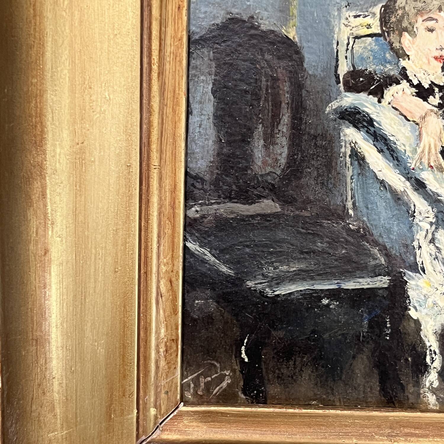 Tableau early 20th century "The Letter" signed JJB