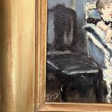 Tableau early 20th century "The Letter" signed JJB