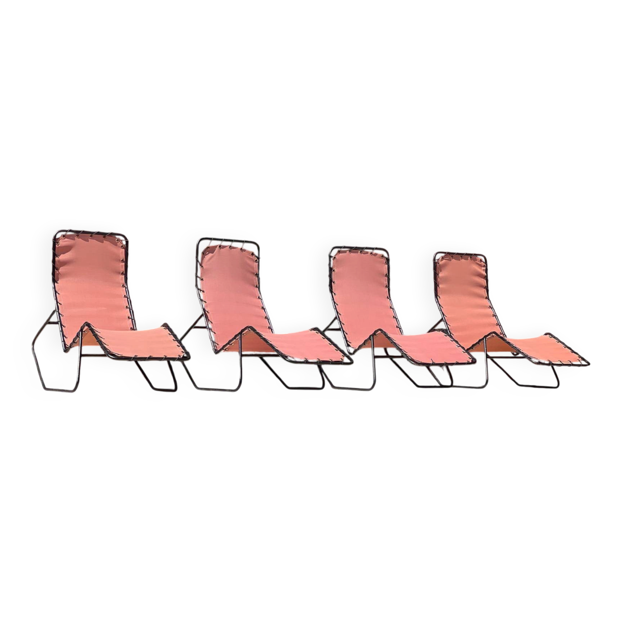 4 chaises longue "Barwa" de J.Waldheim et E.Bartolucci 1950
