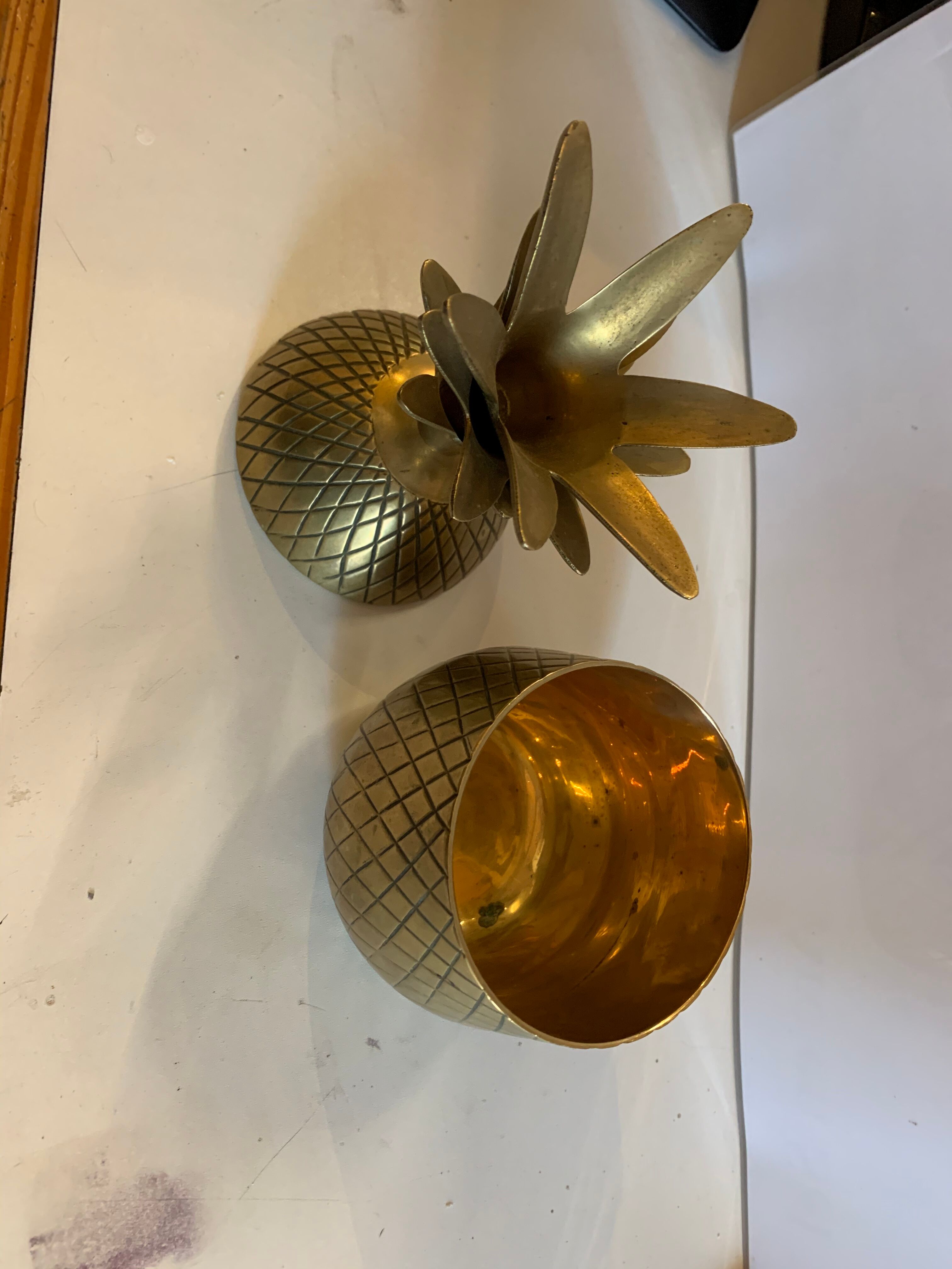 Pineapple brass ice bucket