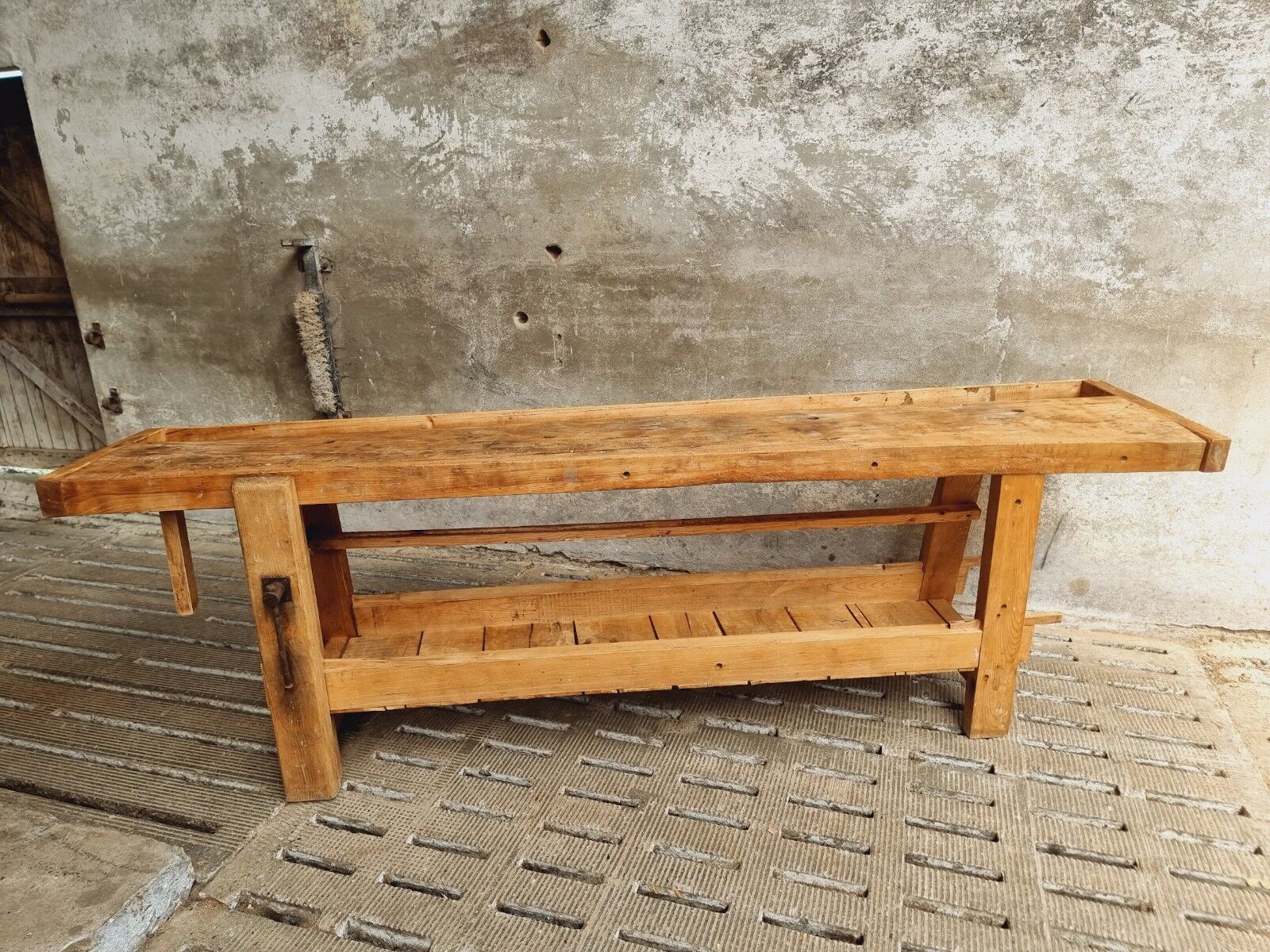 Old workbench XXL side table counter